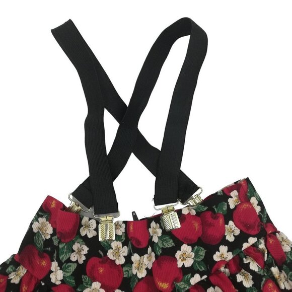 Vintage Ruffle Prairie Overall Suspender Skirt Size 6X Apple Flower 90s 80s - Picture 6 of 11